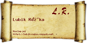 Lubik Réka névjegykártya