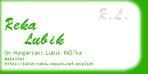 reka lubik business card